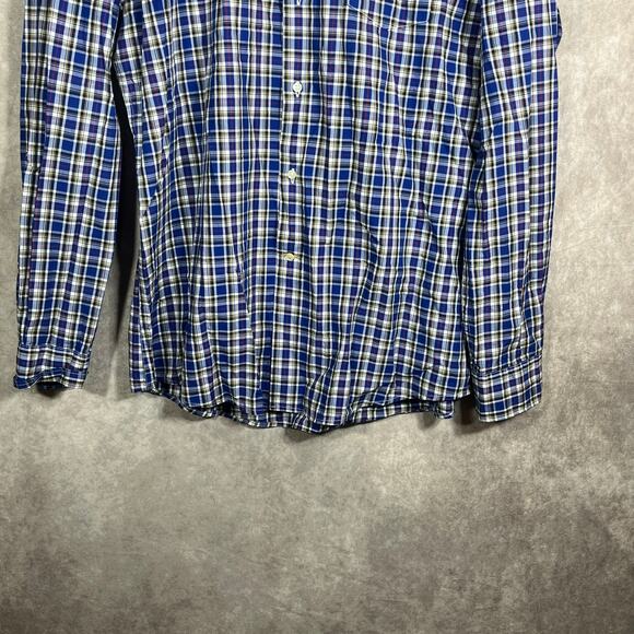 Barbour Shirt Men Size XL Blue Plaid Button Down Tailored Fit Casual Preppy Work - Picture 3 of 11